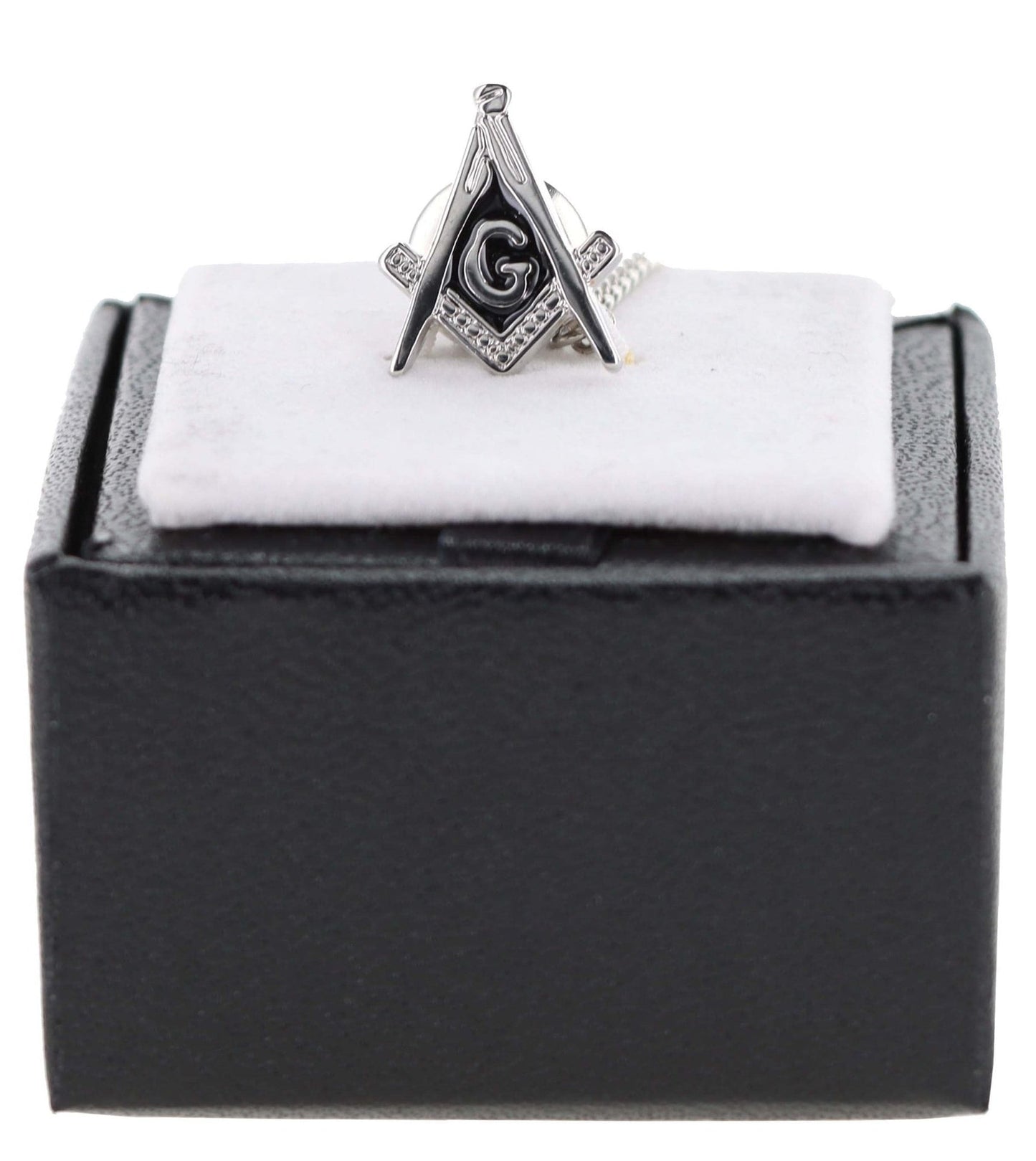 Vittorio Vico Men's Masonic Tie Tack in Gift Box - Black and Silver - Tie Tack - Vittorio Vico