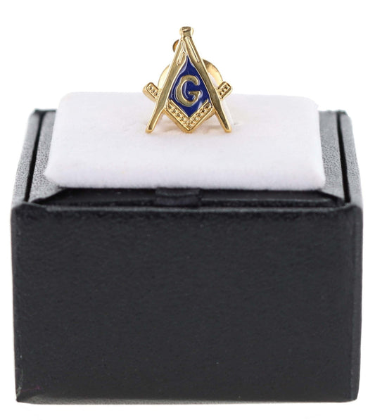 Vittorio Vico Men's Masonic Tie Tack in Gift Box - Royal Blue and Gold - Tie Tack - Vittorio Vico