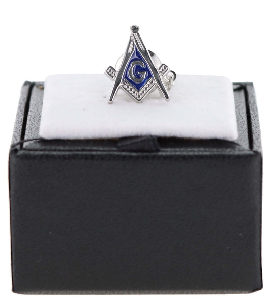 Vittorio Vico Men's Masonic Tie Tack in Gift Box - Royal Blue and Silver - Tie Tack - Vittorio Vico