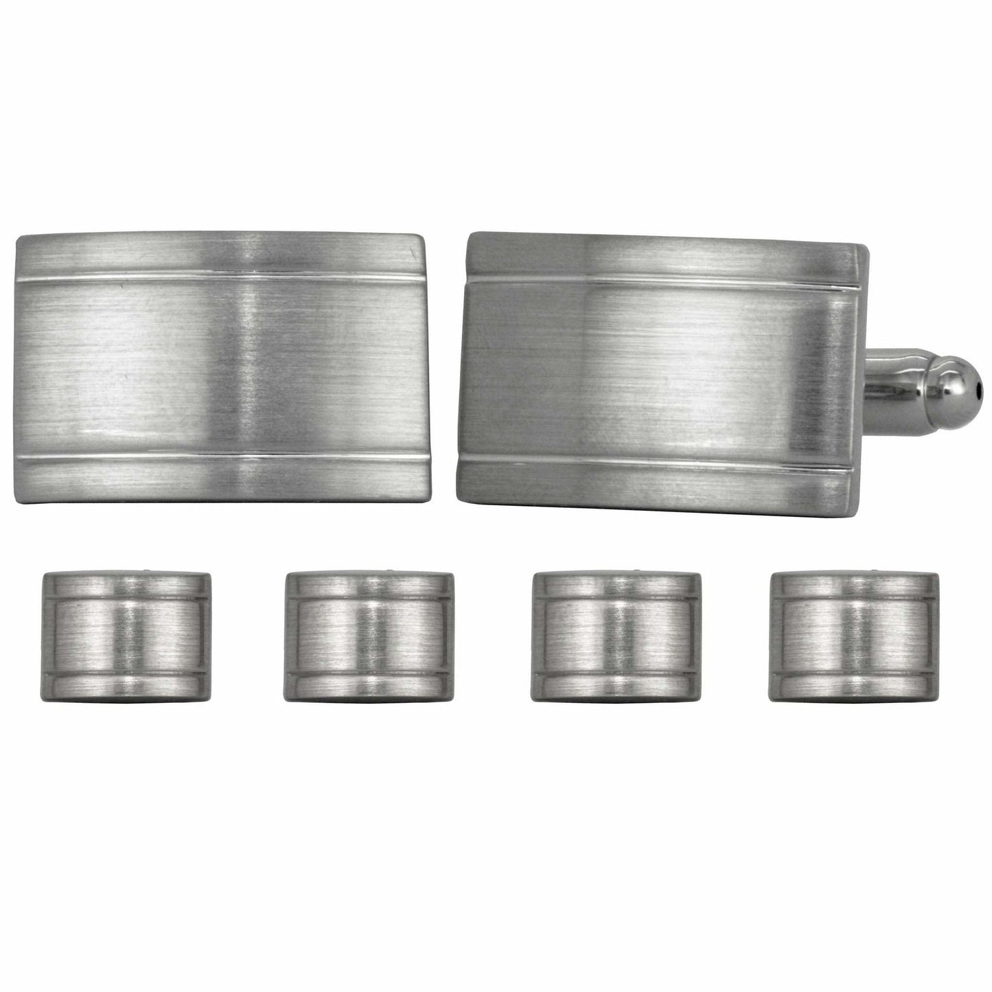 Vittorio Vico Men's Silver Cufflinks & Stud Sets in Gift Box - Silver (FS-157) - Cufflink & Stud Sets - Vittorio Vico