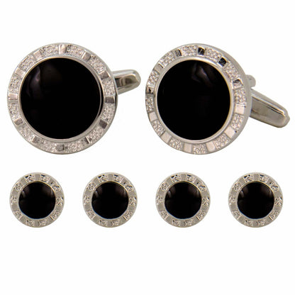Vittorio Vico Men's Silver Cufflinks & Stud Sets in Gift Box - Silver (FS-171) - Cufflink & Stud Sets - Vittorio Vico