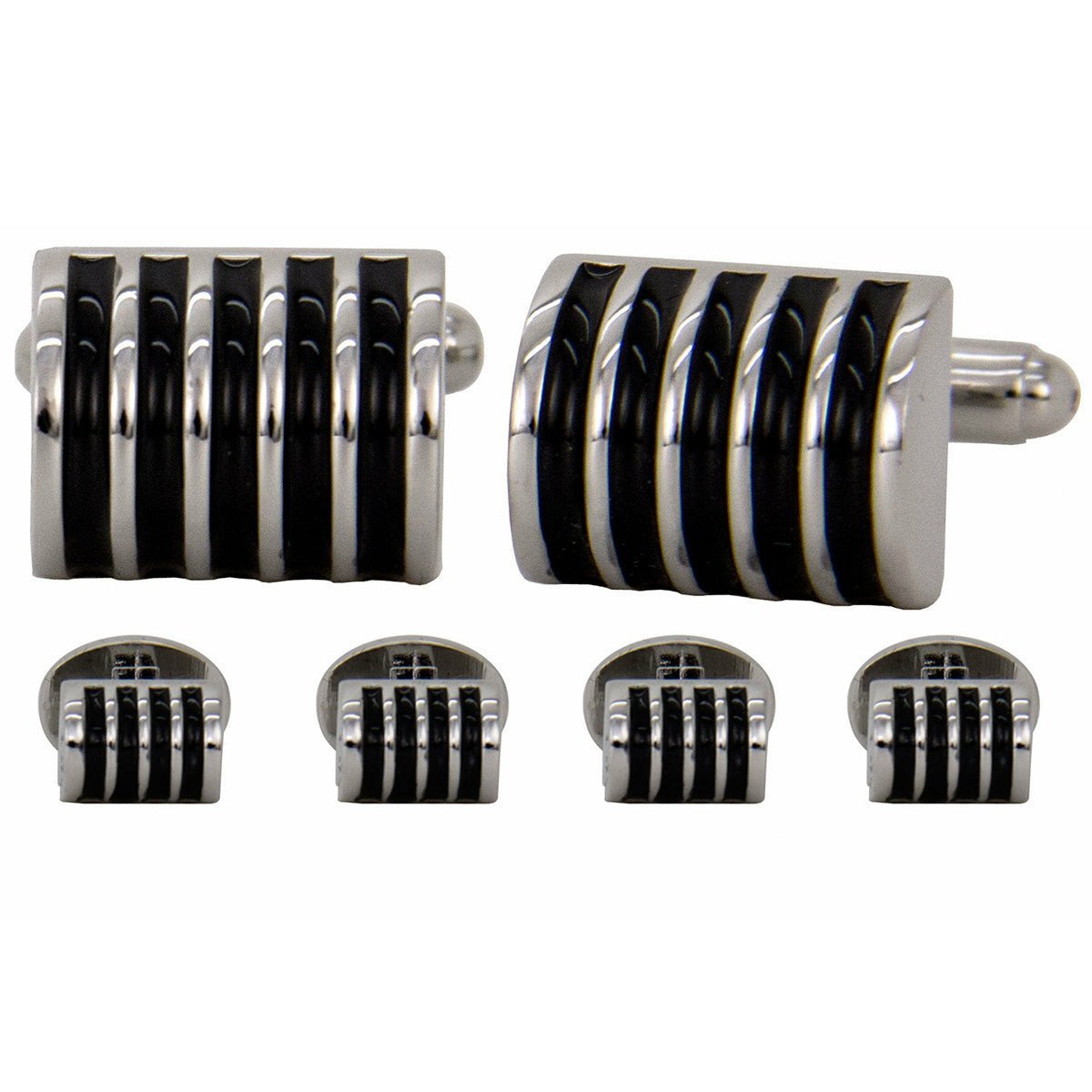 Vittorio Vico Men's Silver Cufflinks & Stud Sets in Gift Box - Silver (FS-20) - Cufflink & Stud Sets - Vittorio Vico
