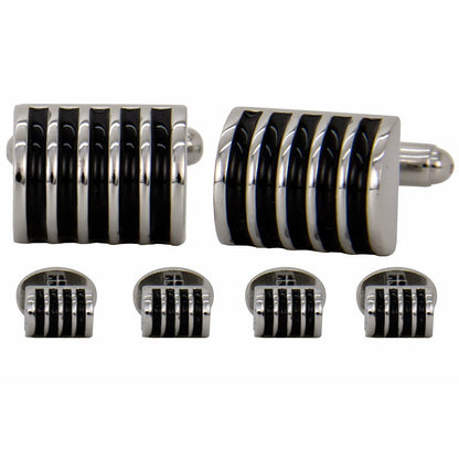 Vittorio Vico Men's Silver Cufflinks & Stud Sets in Gift Box - Silver (FS-20) - Cufflink & Stud Sets - Vittorio Vico