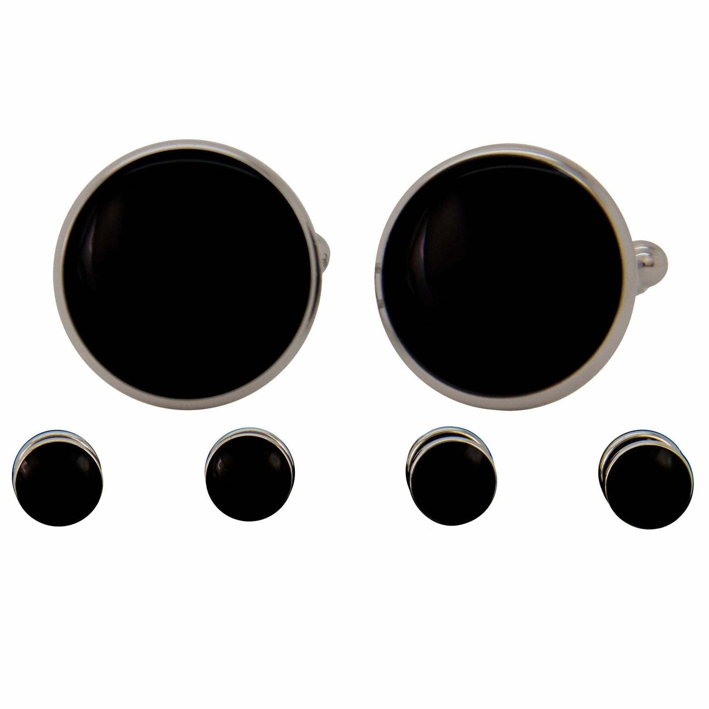 Vittorio Vico Men's Silver Cufflinks & Stud Sets in Gift Box - Silver (FS-401) - Cufflink & Stud Sets - Vittorio Vico