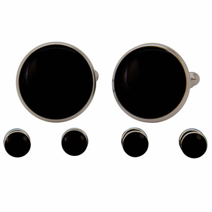 Vittorio Vico Men's Silver Cufflinks & Stud Sets in Gift Box - Silver (FS-401) - Cufflink & Stud Sets - Vittorio Vico