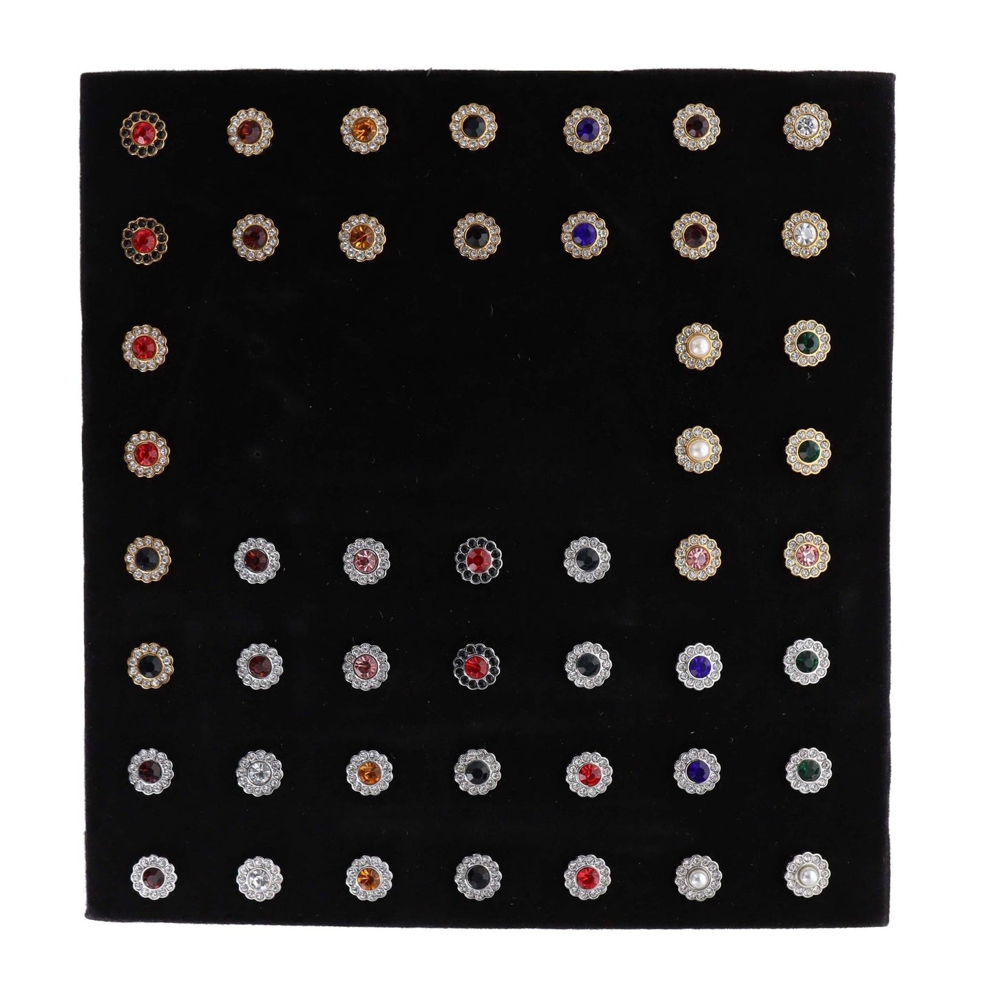 Vittorio Vico Men's Tie Tacks on Presentation Board: 24 Pack - Gold and Silver Flower - Tie Tack - Vittorio Vico