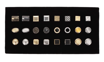 Vittorio Vico Men's Tie Tacks on Presentation Board: 24 Pack - Gold and Silver Plain - Tie Tack - Vittorio Vico