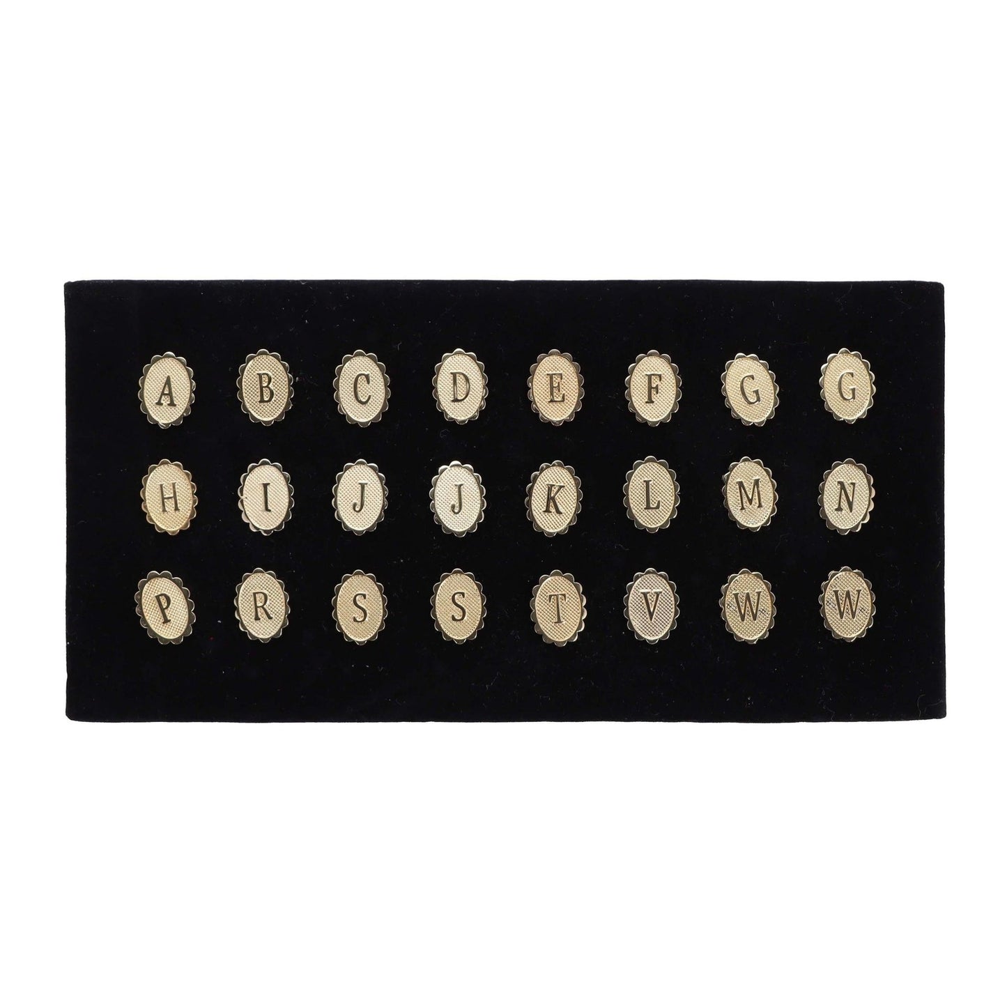 Vittorio Vico Men's Tie Tacks on Presentation Board: 24 Pack - Gold Initial - Tie Tack - Vittorio Vico