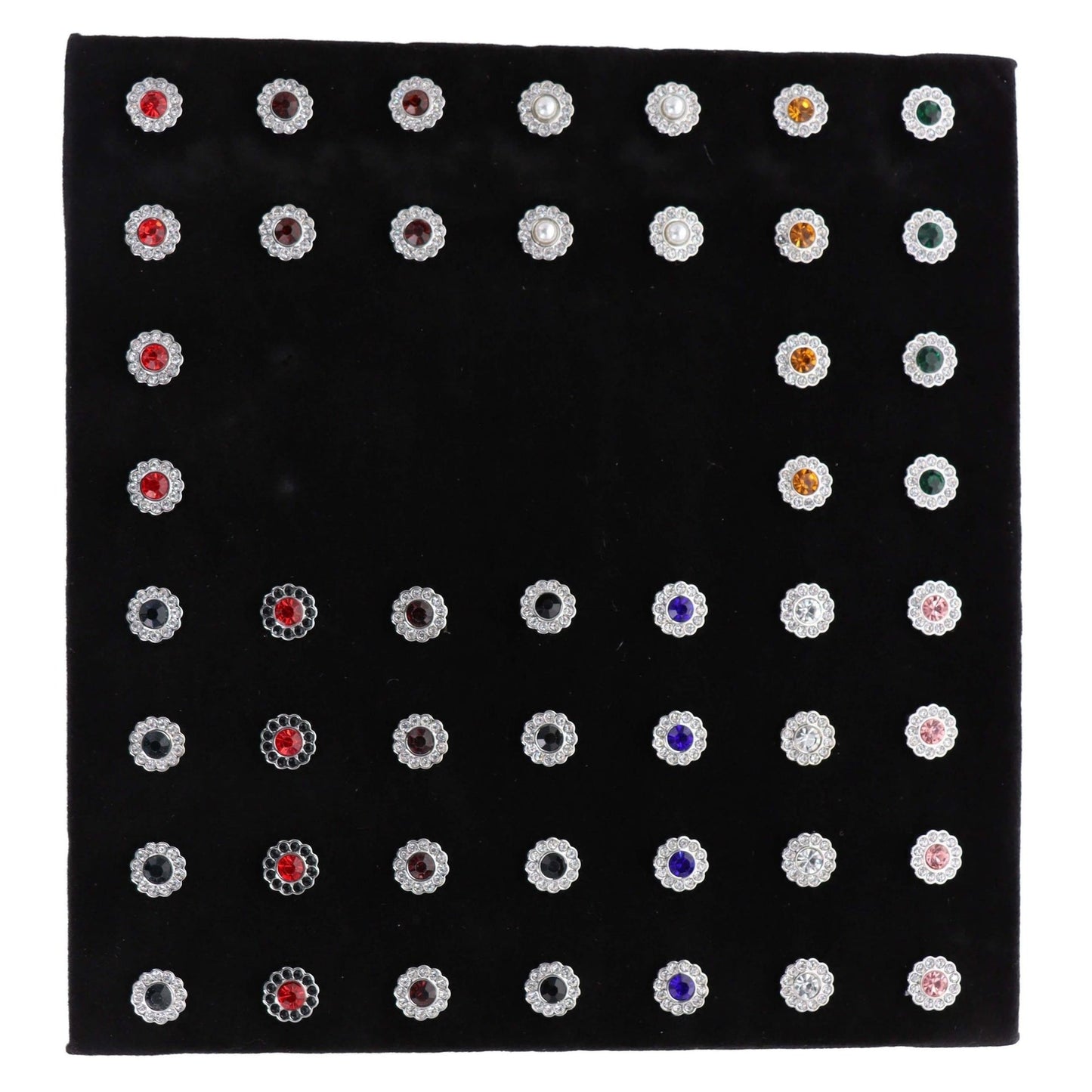 Vittorio Vico Men's Tie Tacks on Presentation Board: 24 Pack - Silver Flower - Tie Tack - Vittorio Vico