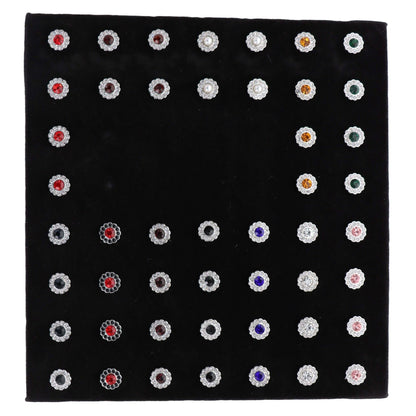 Vittorio Vico Men's Tie Tacks on Presentation Board: 24 Pack - Silver Flower - Tie Tack - Vittorio Vico
