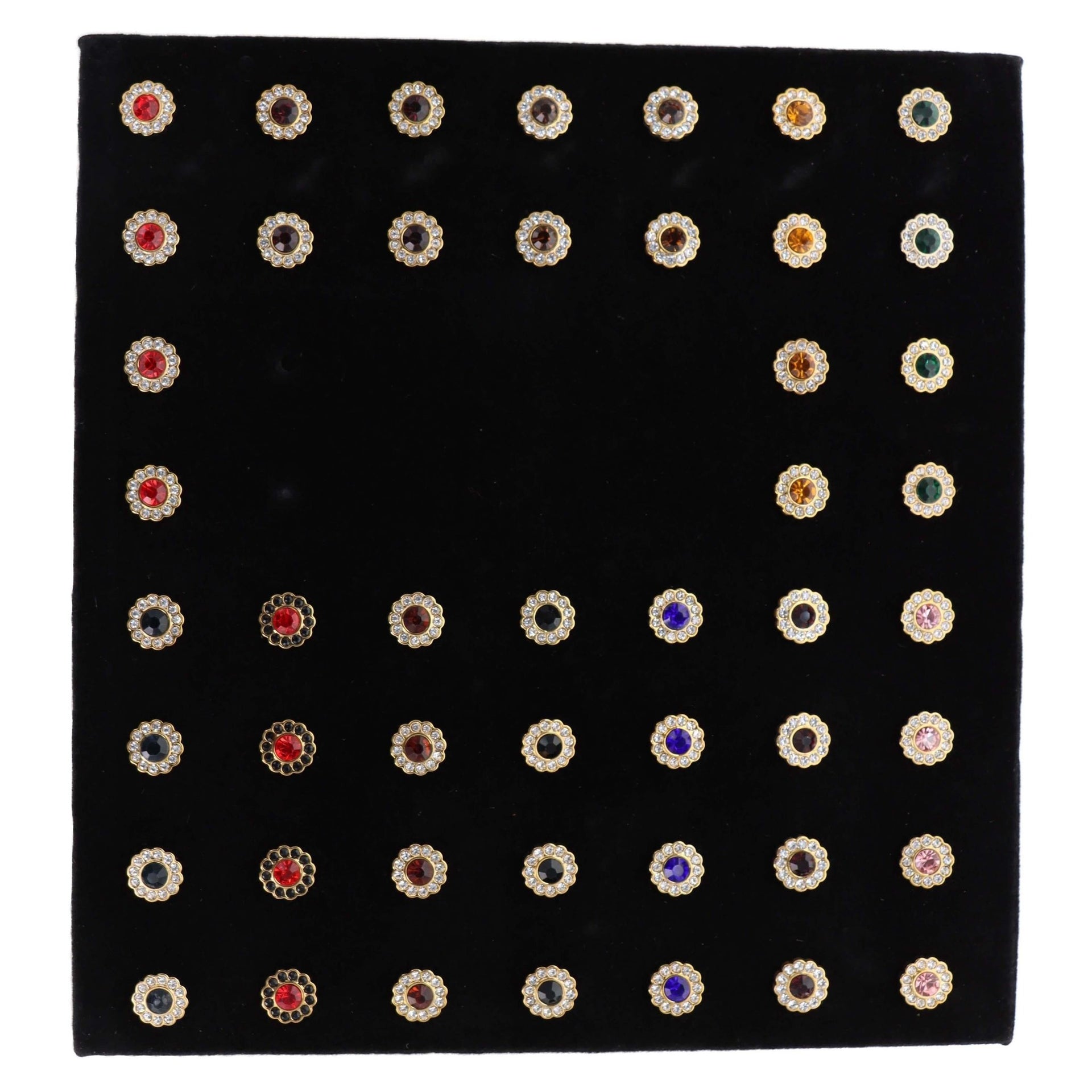 Vittorio Vico Men's Tie Tacks on Presentation Board: 24 Pack - Silver Flower - Tie Tack - Vittorio Vico