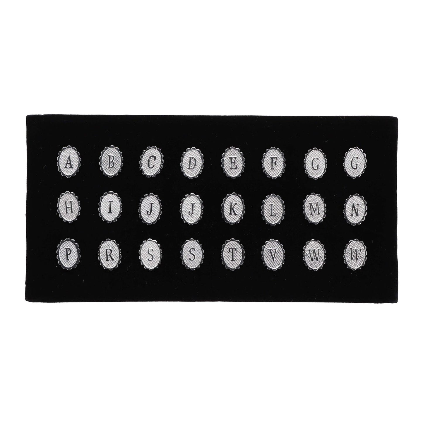 Vittorio Vico Men's Tie Tacks on Presentation Board: 24 Pack - Silver Initial - Tie Tack - Vittorio Vico
