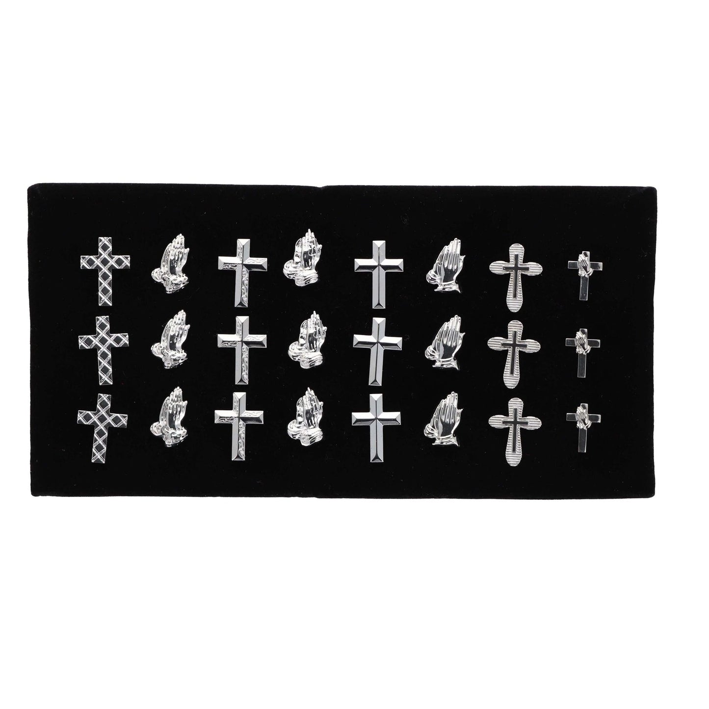 Vittorio Vico Men's Tie Tacks on Presentation Board: 24 Pack - Silver Religious - Tie Tack - Vittorio Vico