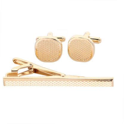 Vittorio Vico Plain Gold Cufflink & Tie Bar Set in Gift Box - CLTB 419 - Cufflink & Tiebar Set - Vittorio Vico