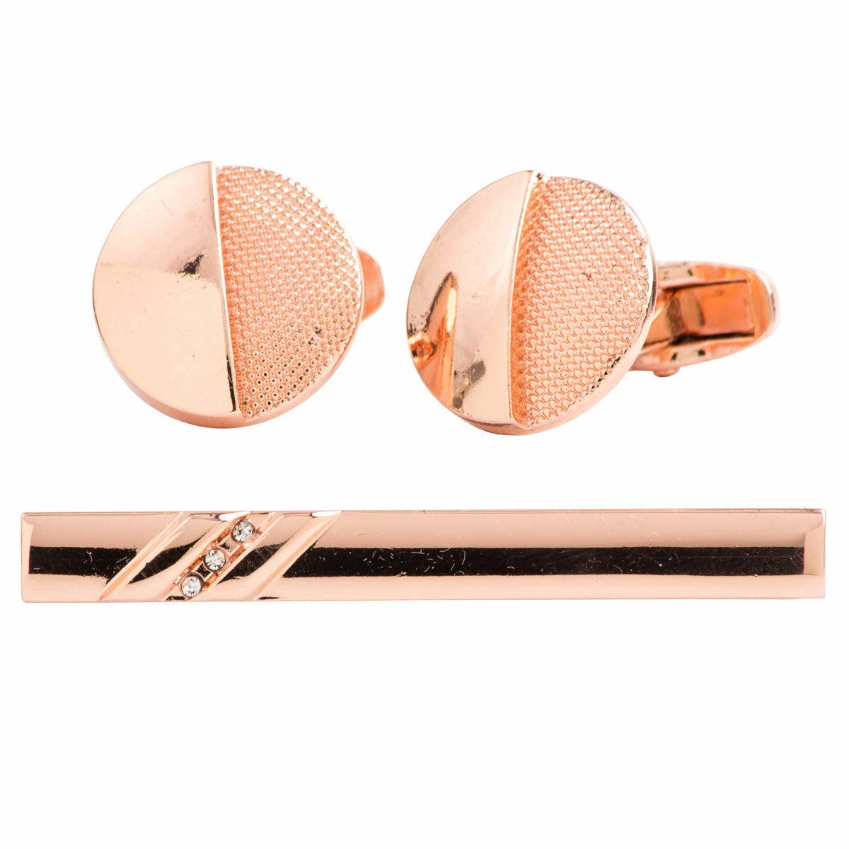 Vittorio Vico Plain Gold Cufflink & Tie Bar Set in Gift Box - CLTB 447 - Cufflink & Tiebar Set - Vittorio Vico