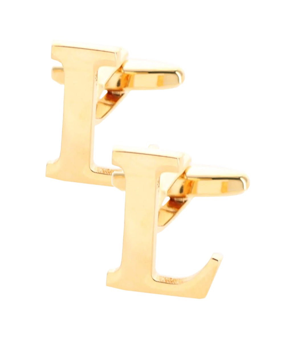 Vittorio Vico Plain Initial Cufflinks in Gift Box - Gold - Initial Cufflinks - Vittorio Vico