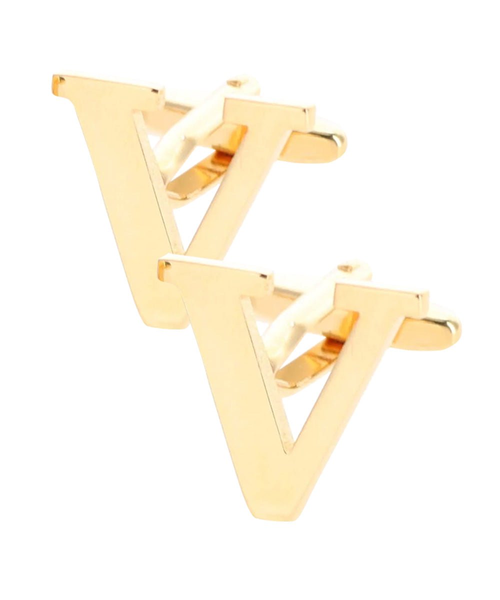 Vittorio Vico Plain Initial Cufflinks in Gift Box - Gold - Initial Cufflinks - Vittorio Vico