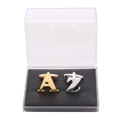 Vittorio Vico Plain Initial Cufflinks in Gift Box - Silver - Initial Cufflinks - Vittorio Vico