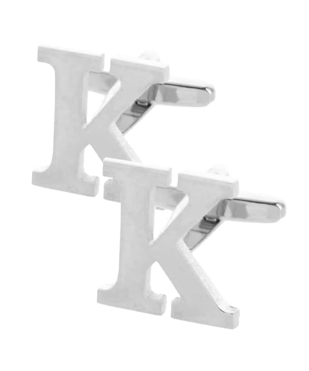 Vittorio Vico Plain Initial Cufflinks in Gift Box - Silver - Initial Cufflinks - Vittorio Vico