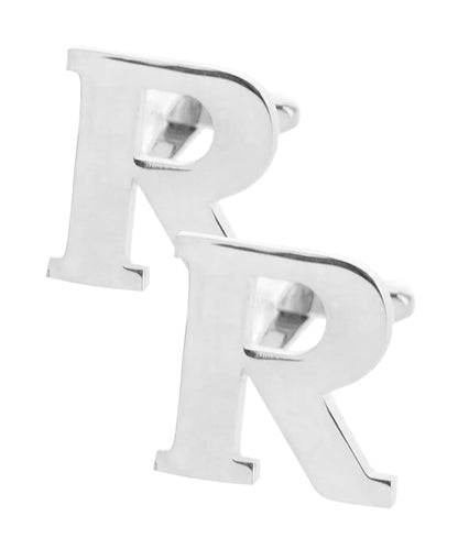 Vittorio Vico Plain Initial Cufflinks in Gift Box - Silver - Initial Cufflinks - Vittorio Vico