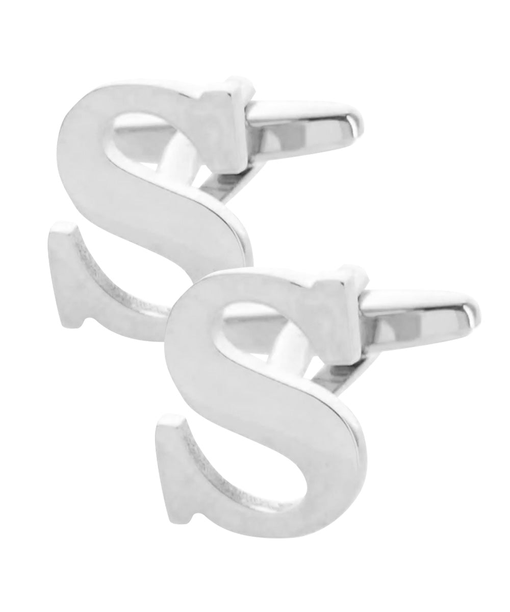Vittorio Vico Plain Initial Cufflinks in Gift Box - Silver - Initial Cufflinks - Vittorio Vico
