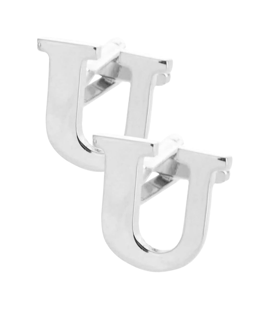 Vittorio Vico Plain Initial Cufflinks in Gift Box - Silver - Initial Cufflinks - Vittorio Vico