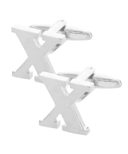 Vittorio Vico Plain Initial Cufflinks in Gift Box - Silver - Initial Cufflinks - Vittorio Vico