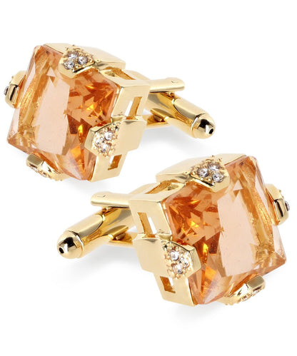 Vittorio Vico Princess Cut Colorstone Cufflinks: CL13XX Series - Yellow and Gold - Cufflinks - Vittorio Vico