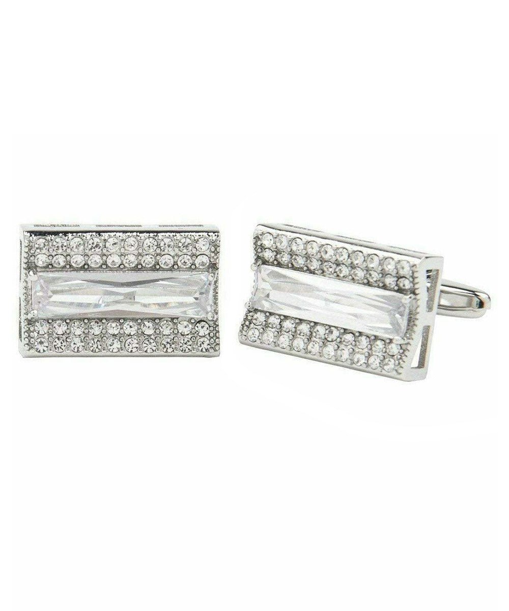 Vittorio Vico Silver Iced Wedding Cufflinks in Gift Box: CL105x Series - CL 1051 - Cufflinks - Vittorio Vico