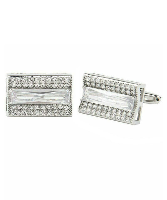 Vittorio Vico Silver Iced Wedding Cufflinks in Gift Box: CL105x Series - CL 1051 - Cufflinks - Vittorio Vico