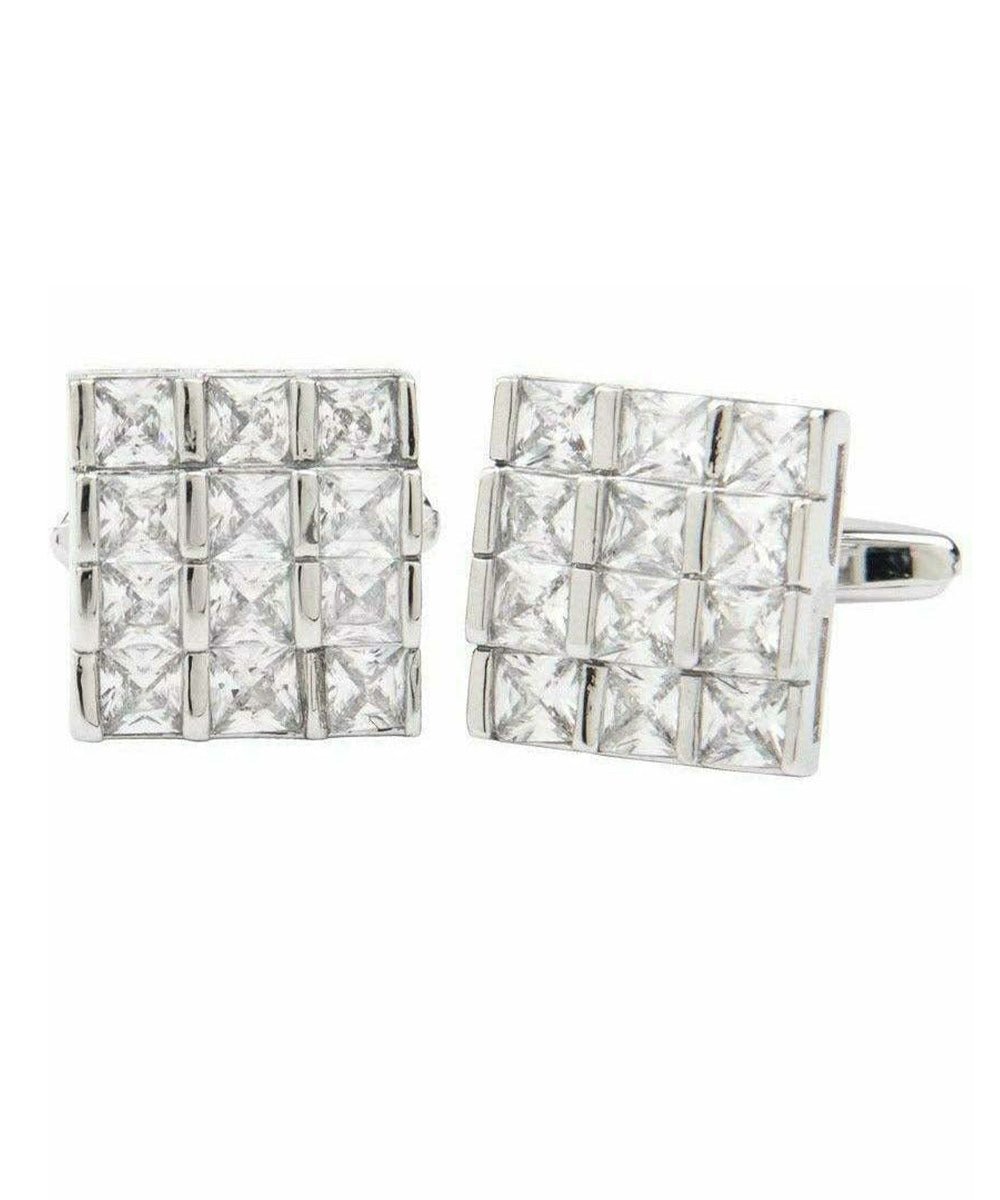 Vittorio Vico Silver Iced Wedding Cufflinks in Gift Box: CL105x Series - CL 1052 - Cufflinks - Vittorio Vico
