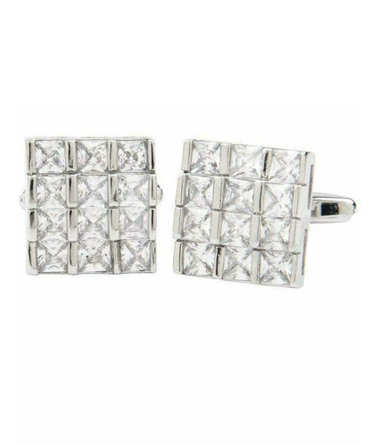 Vittorio Vico Silver Iced Wedding Cufflinks in Gift Box: CL105x Series - CL 1052 - Cufflinks - Vittorio Vico