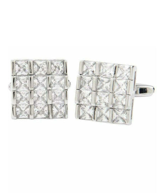 Vittorio Vico Silver Iced Wedding Cufflinks in Gift Box: CL105x Series - CL 1052 - Cufflinks - Vittorio Vico