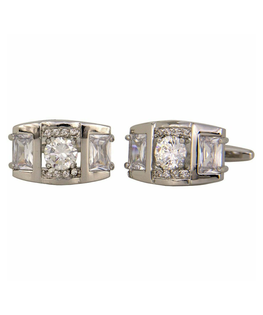 Vittorio Vico Silver Iced Wedding Cufflinks in Gift Box: CL105x Series - CL 1054 - Cufflinks - Vittorio Vico