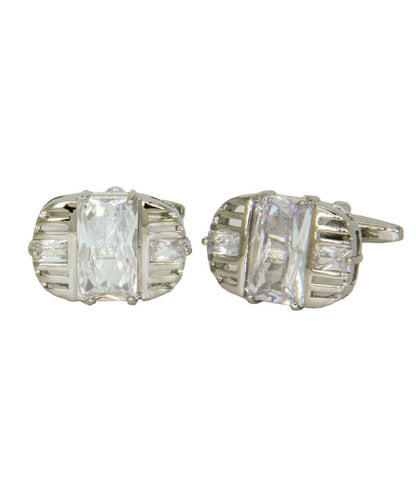 Vittorio Vico Silver Iced Wedding Cufflinks in Gift Box: CL105x Series - CL 1055 - Cufflinks - Vittorio Vico