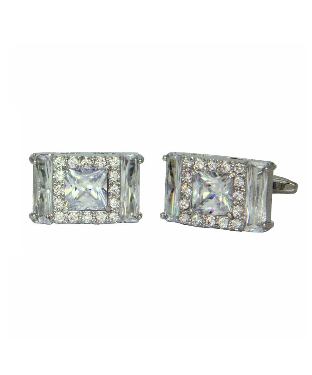 Vittorio Vico Silver Iced Wedding Cufflinks in Gift Box: CL105x Series - CL 1056 - Cufflinks - Vittorio Vico