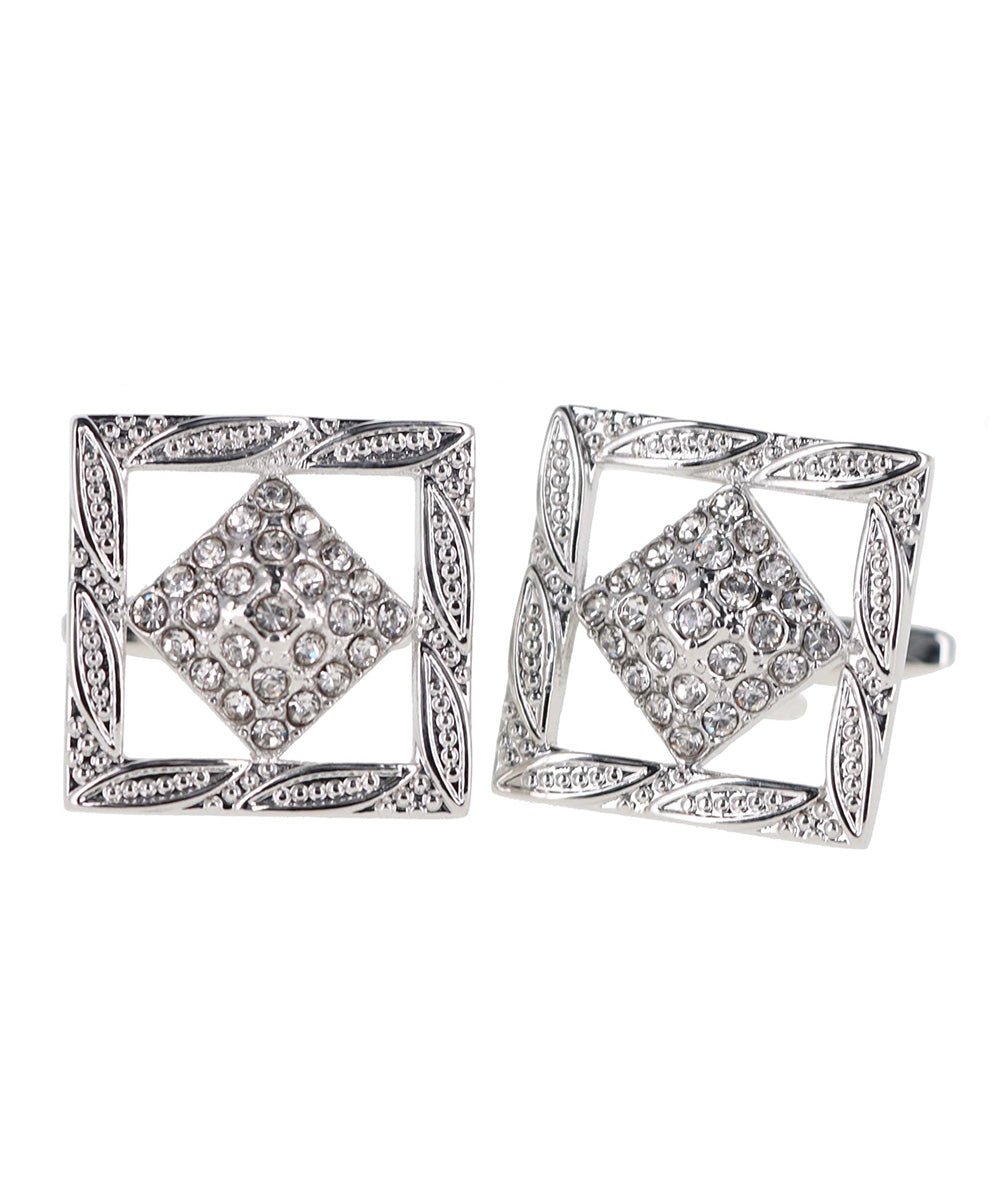 Vittorio Vico Silver Iced Wedding Cufflinks in Gift Box: CL105x Series - CL 1057 - Cufflinks - Vittorio Vico