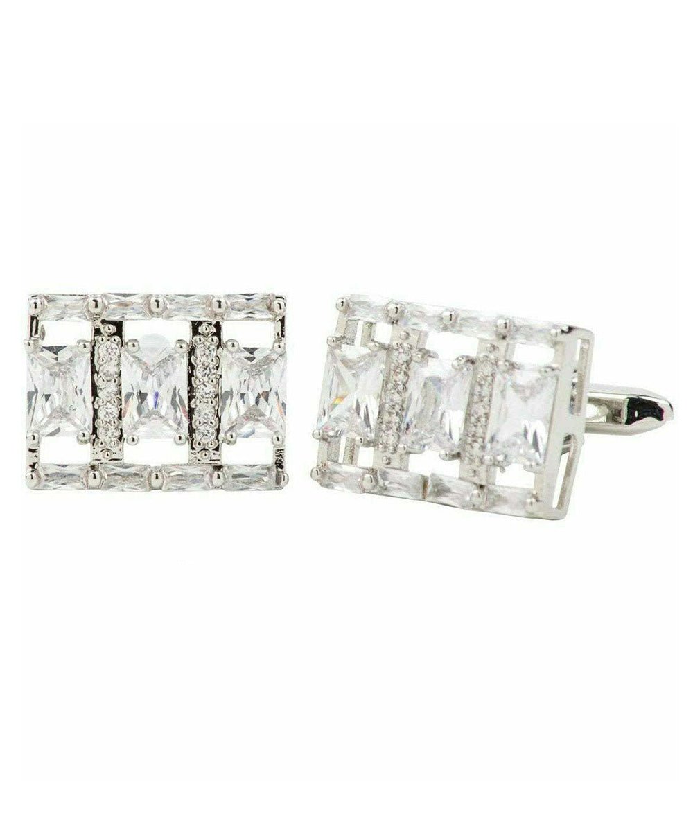 Vittorio Vico Silver Iced Wedding Cufflinks in Gift Box: CL105x Series - CL 1057 - Cufflinks - Vittorio Vico