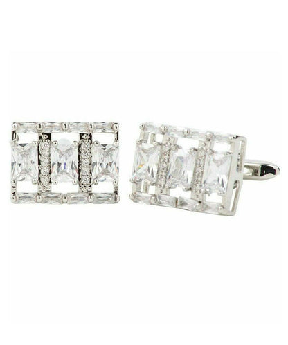 Vittorio Vico Silver Iced Wedding Cufflinks in Gift Box: CL105x Series - CL 1057 - Cufflinks - Vittorio Vico