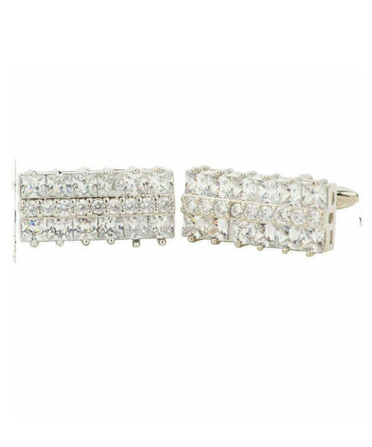 Vittorio Vico Silver Iced Wedding Cufflinks in Gift Box: CL105x Series - CL 1058 - Cufflinks - Vittorio Vico