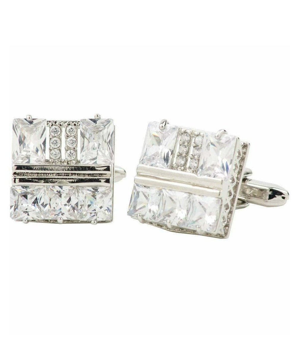 Vittorio Vico Silver Iced Wedding Cufflinks in Gift Box: CL105x Series - CL 1059 - Cufflinks - Vittorio Vico