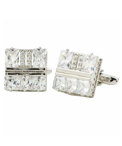 Vittorio Vico Silver Iced Wedding Cufflinks in Gift Box: CL105x Series - CL 1059 - Cufflinks - Vittorio Vico