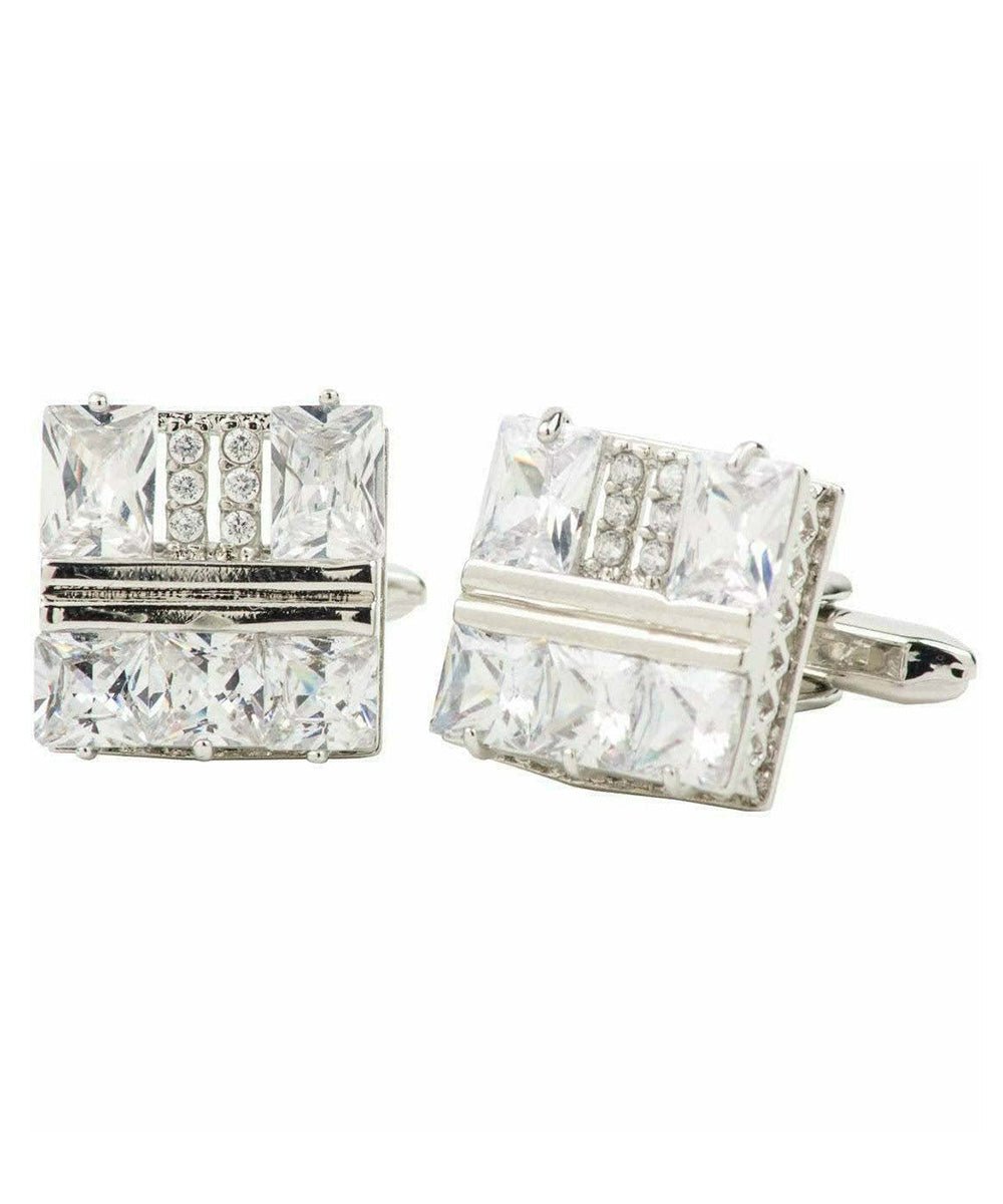 Vittorio Vico Silver Iced Wedding Cufflinks in Gift Box: CL105x Series - CL 1060 - Cufflinks - Vittorio Vico