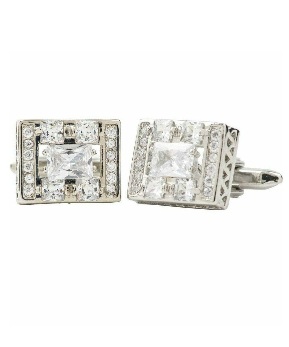 Vittorio Vico Silver Iced Wedding Cufflinks in Gift Box: CL105x Series - CL 1061 - Cufflinks - Vittorio Vico
