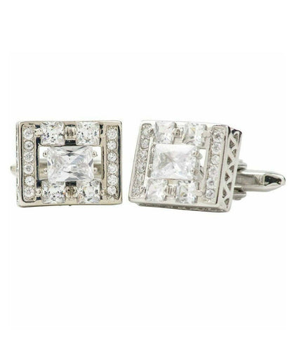 Vittorio Vico Silver Iced Wedding Cufflinks in Gift Box: CL105x Series - CL 1061 - Cufflinks - Vittorio Vico
