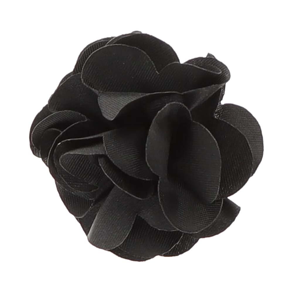 Vittorio Vico Small Satin Flower Lapel Pin - Black - Flower Lapel Pin - Vittorio Vico
