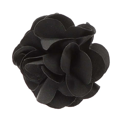 Vittorio Vico Small Satin Flower Lapel Pin - Black - Flower Lapel Pin - Vittorio Vico