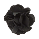 Vittorio Vico Small Satin Flower Lapel Pin - Black - Flower Lapel Pin - Vittorio Vico