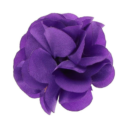Vittorio Vico Small Satin Flower Lapel Pin - Black - Flower Lapel Pin - Vittorio Vico