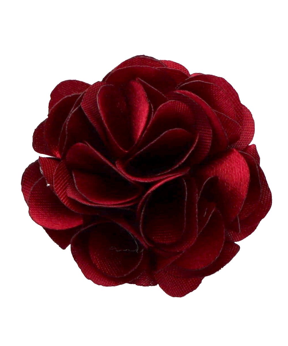 Vittorio Vico Small Satin Flower Lapel Pin - Burgundy - Flower Lapel Pin - Vittorio Vico